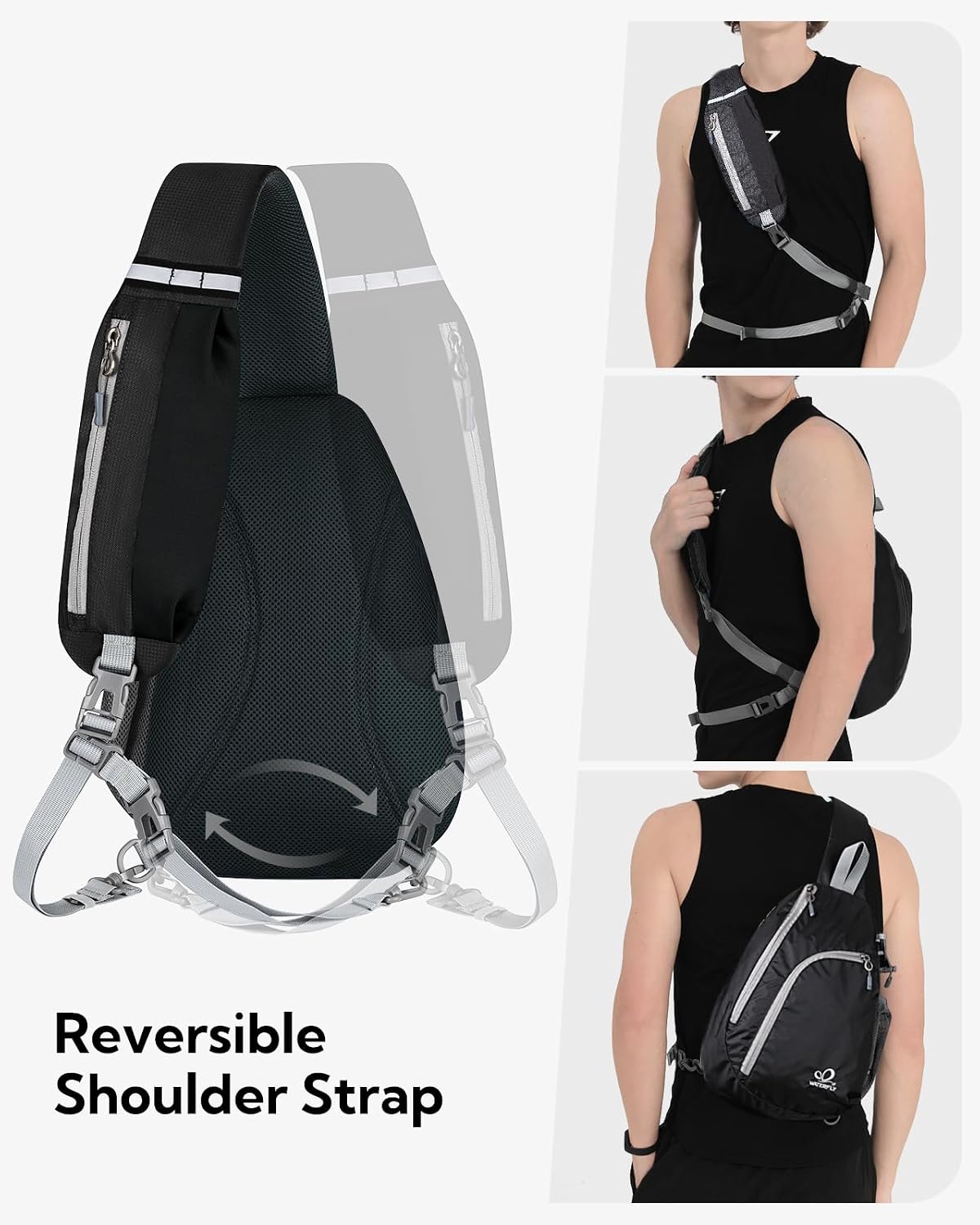 Crossbody Sling Bag, Small Shoulder Chest Backpack