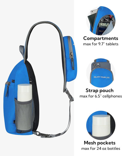 Crossbody Sling Bag, Small Shoulder Chest Backpack
