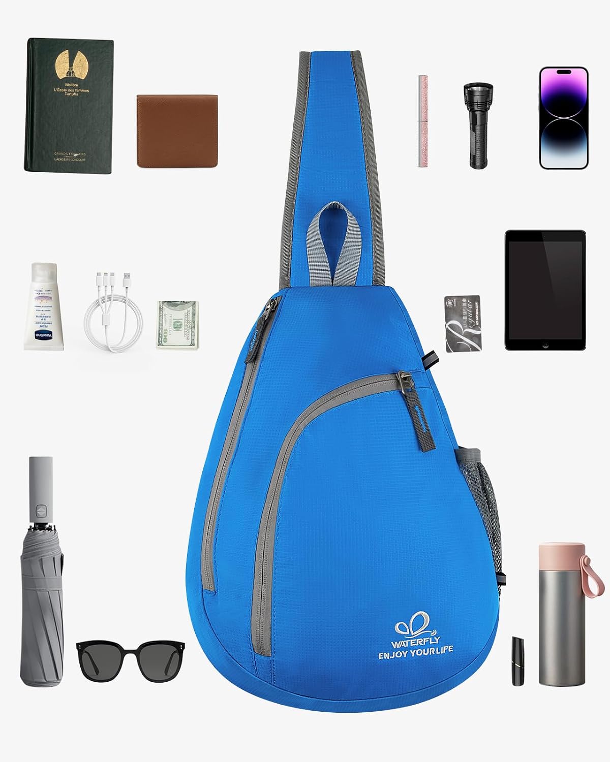 Crossbody Sling Bag, Small Shoulder Chest Backpack