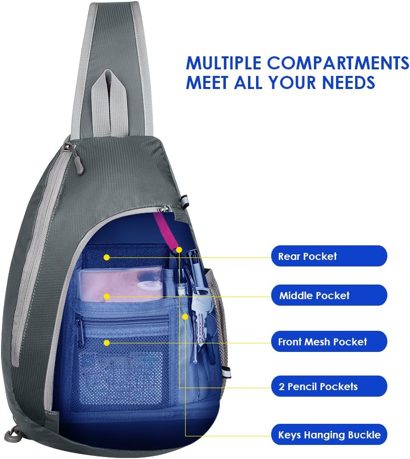 Crossbody Sling Bag, Small Shoulder Chest Backpack