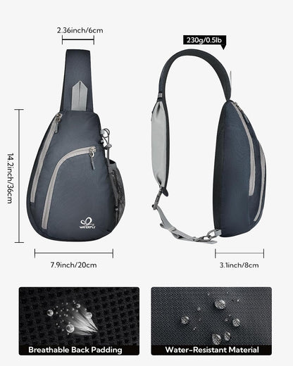 Crossbody Sling Bag, Small Shoulder Chest Backpack