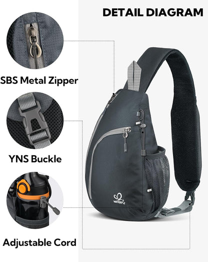 Crossbody Sling Bag, Small Shoulder Chest Backpack