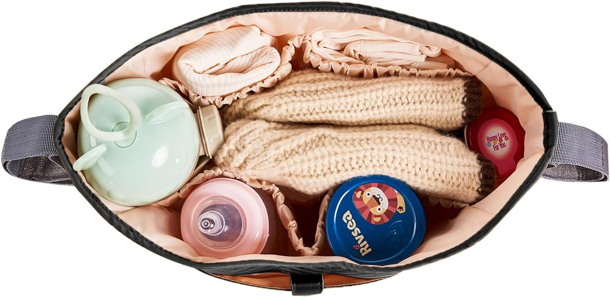 Anti-Slip Stroller Organizer Caddy, 8 Compartments Stroller Attachment Bag with Cup Holders, Universal Baby & Dog Stroller Basket Accessory
