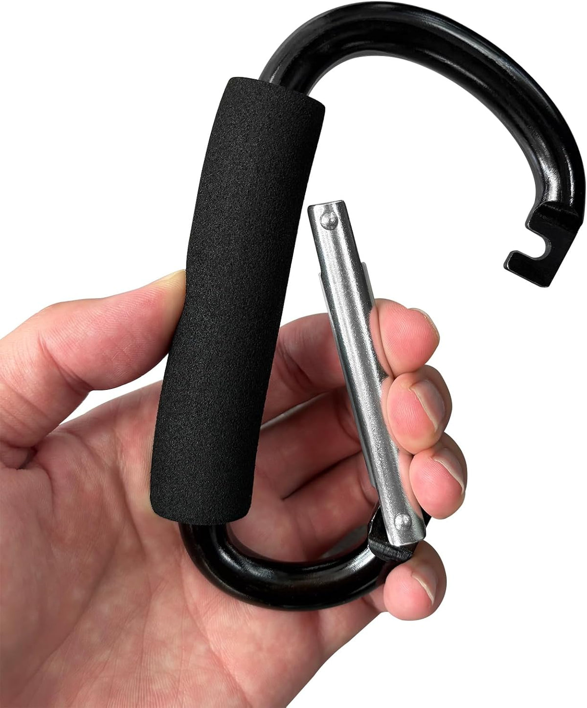 Large Aluminum Carabiner, Heavy-Duty Stroller Hooks for Hanging Bags and Shopping – Durable Multi-Purpose Carabiner Clips for Camping, Hiking, Travel, Outdoor Accessories