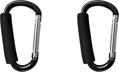 Large Aluminum Carabiner, Heavy-Duty Stroller Hooks for Hanging Bags and Shopping – Durable Multi-Purpose Carabiner Clips for Camping, Hiking, Travel, Outdoor Accessories
