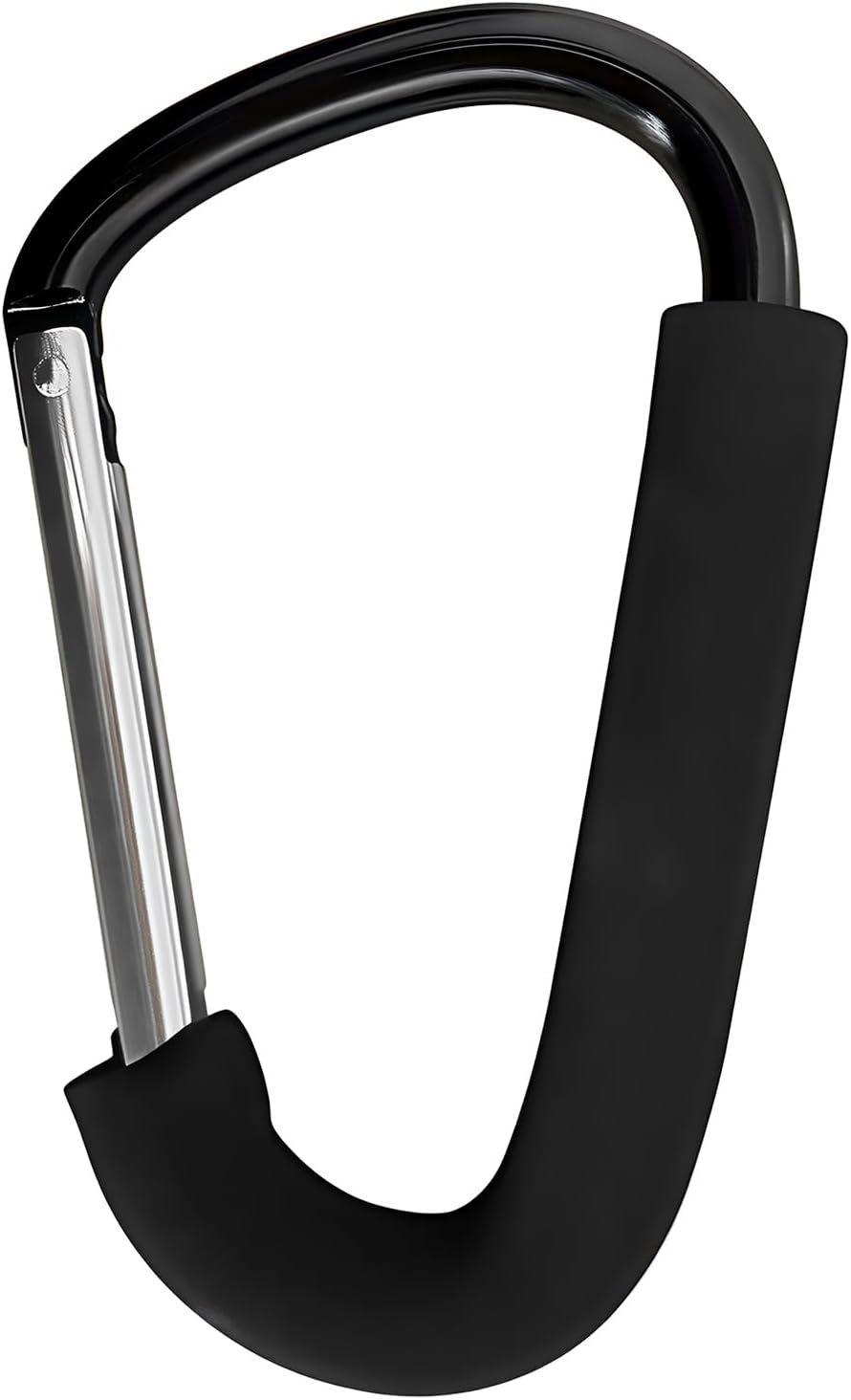 Large Aluminum Carabiner, Heavy-Duty Stroller Hooks for Hanging Bags and Shopping – Durable Multi-Purpose Carabiner Clips for Camping, Hiking, Travel, Outdoor Accessories