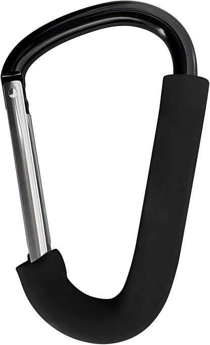 Large Aluminum Carabiner, Heavy-Duty Stroller Hooks for Hanging Bags and Shopping – Durable Multi-Purpose Carabiner Clips for Camping, Hiking, Travel, Outdoor Accessories