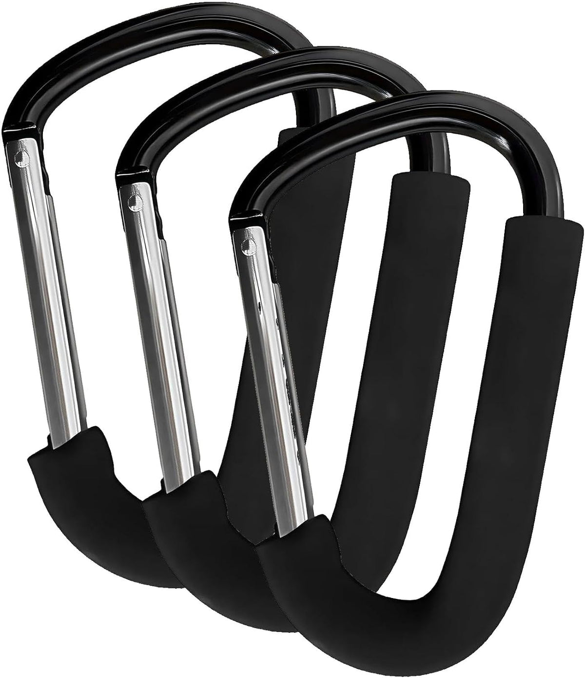 Large Aluminum Carabiner, Heavy-Duty Stroller Hooks for Hanging Bags and Shopping – Durable Multi-Purpose Carabiner Clips for Camping, Hiking, Travel, Outdoor Accessories