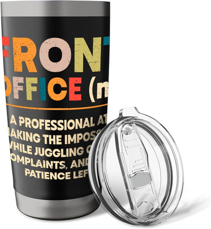Front Office Definition Funny Front desk receptionist admin Stainless Steel Insulated Tumbler