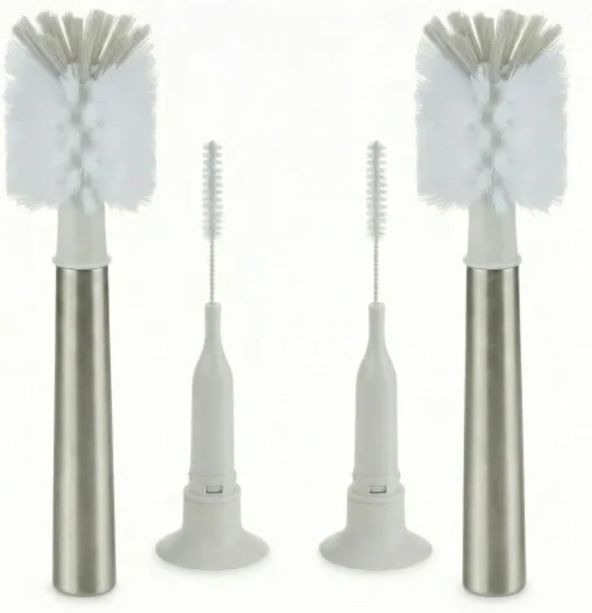 3-in-1 Stainless Bottle Brush for Baby Bottles - Water Bottle Brush Cleaner with Nipple and Straw Brush, Long Bottle Washer, Cup and Tumbler Cleaner Brush. (Pack of 1)