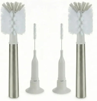 3-in-1 Stainless Bottle Brush for Baby Bottles - Water Bottle Brush Cleaner with Nipple and Straw Brush, Long Bottle Washer, Cup and Tumbler Cleaner Brush. (Pack of 1)