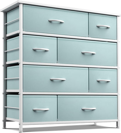 Kids Dresser for Bedroom, Fabric Drawers (8 Drawer, Pink)