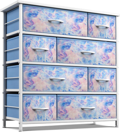 Kids Dresser for Bedroom, Fabric Drawers (8 Drawer, Pink)