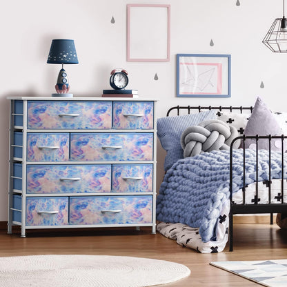 Kids Dresser for Bedroom, Fabric Drawers (8 Drawer, Pink)