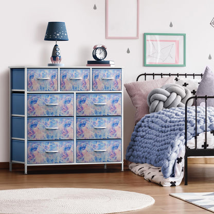 Kids Dresser for Bedroom, Fabric Drawers (8 Drawer, Pink)