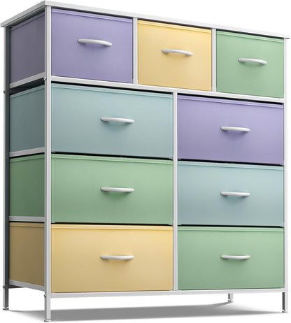 Kids Dresser for Bedroom, Fabric Drawers (8 Drawer, Pink)