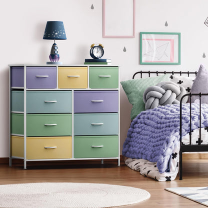 Kids Dresser for Bedroom, Fabric Drawers (8 Drawer, Pink)