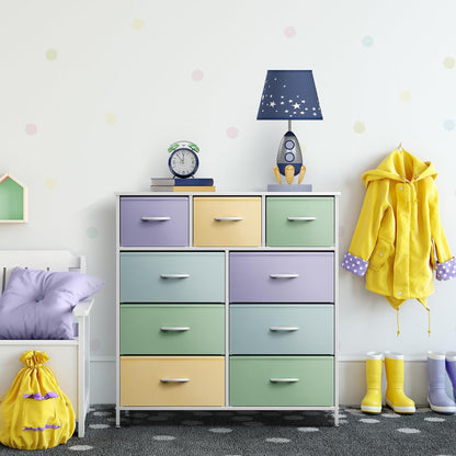 Kids Dresser for Bedroom, Fabric Drawers (8 Drawer, Pink)