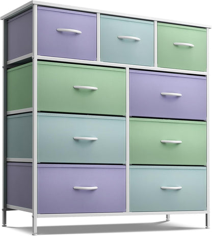 Kids Dresser for Bedroom, Fabric Drawers (8 Drawer, Pink)