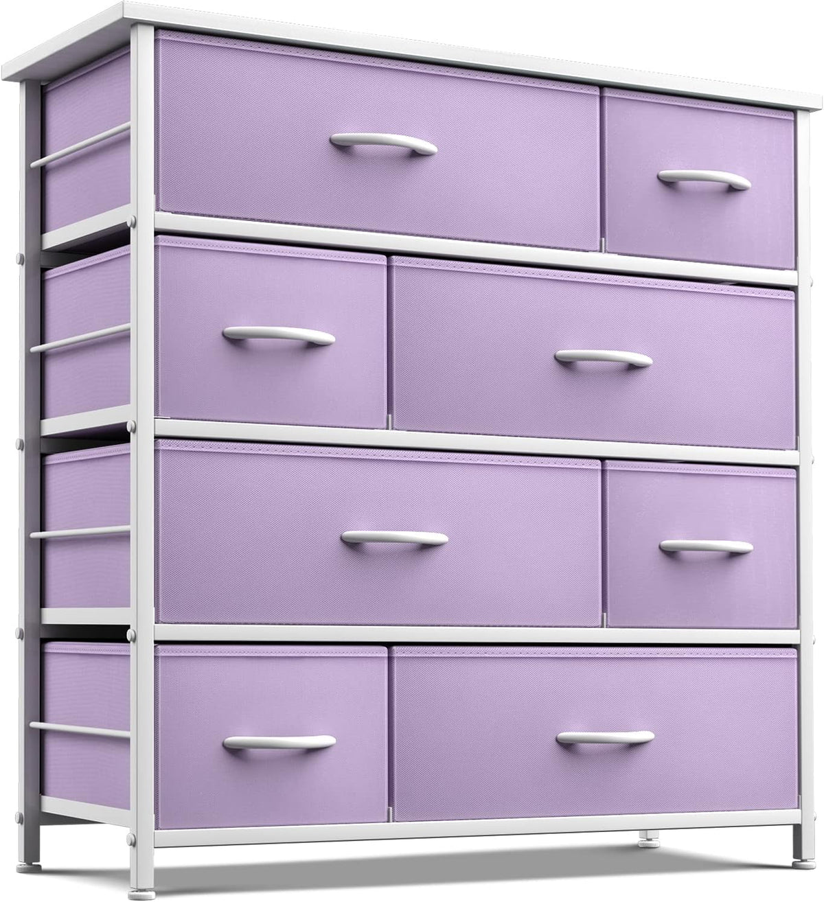 Kids Dresser for Bedroom, Fabric Drawers (8 Drawer, Pink)