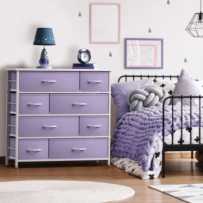 Kids Dresser for Bedroom, Fabric Drawers (8 Drawer, Pink)