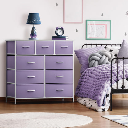 Kids Dresser for Bedroom, Fabric Drawers (8 Drawer, Pink)