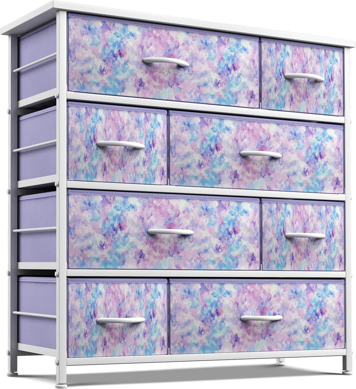 Kids Dresser for Bedroom, Fabric Drawers (8 Drawer, Pink)