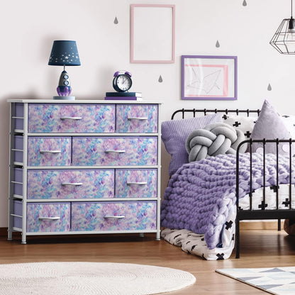 Kids Dresser for Bedroom, Fabric Drawers (8 Drawer, Pink)