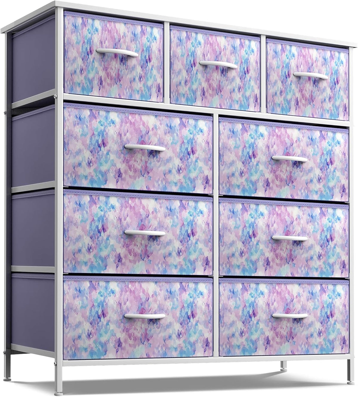 Kids Dresser for Bedroom, Fabric Drawers (8 Drawer, Pink)