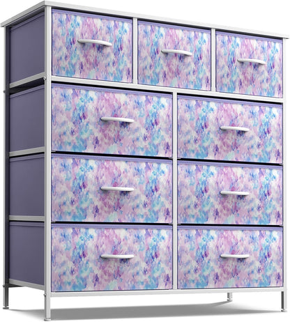 Kids Dresser for Bedroom, Fabric Drawers (8 Drawer, Pink)