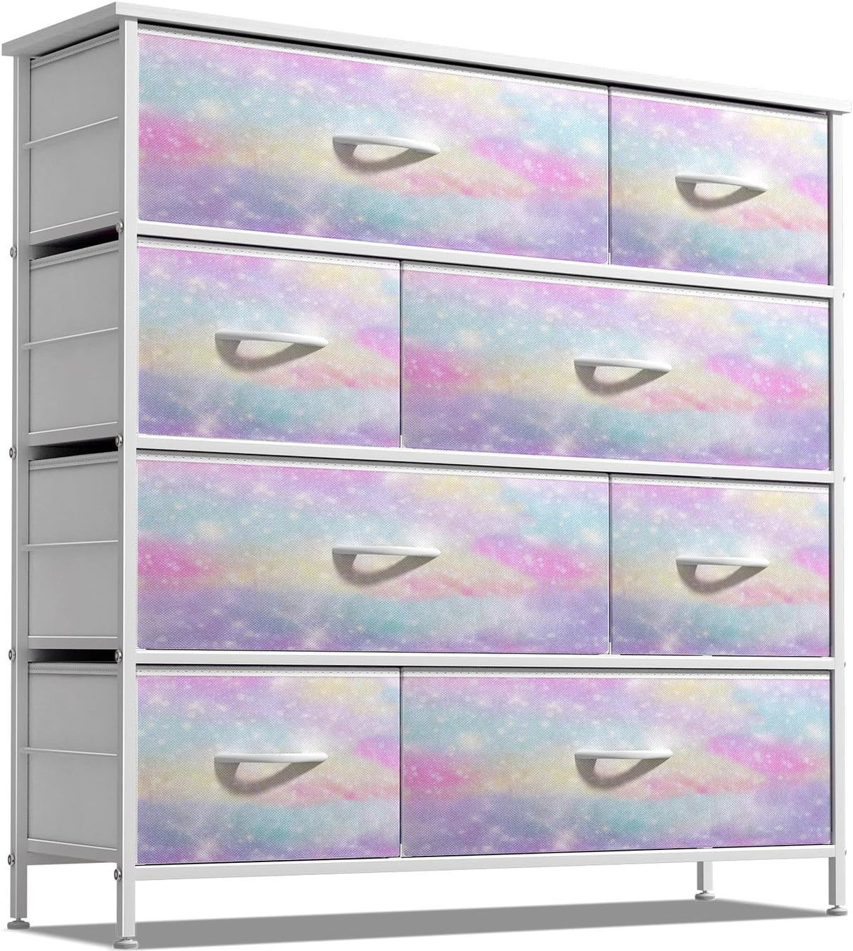 Kids Dresser for Bedroom, Fabric Drawers (8 Drawer, Pink)