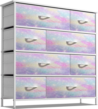 Kids Dresser for Bedroom, Fabric Drawers (8 Drawer, Pink)