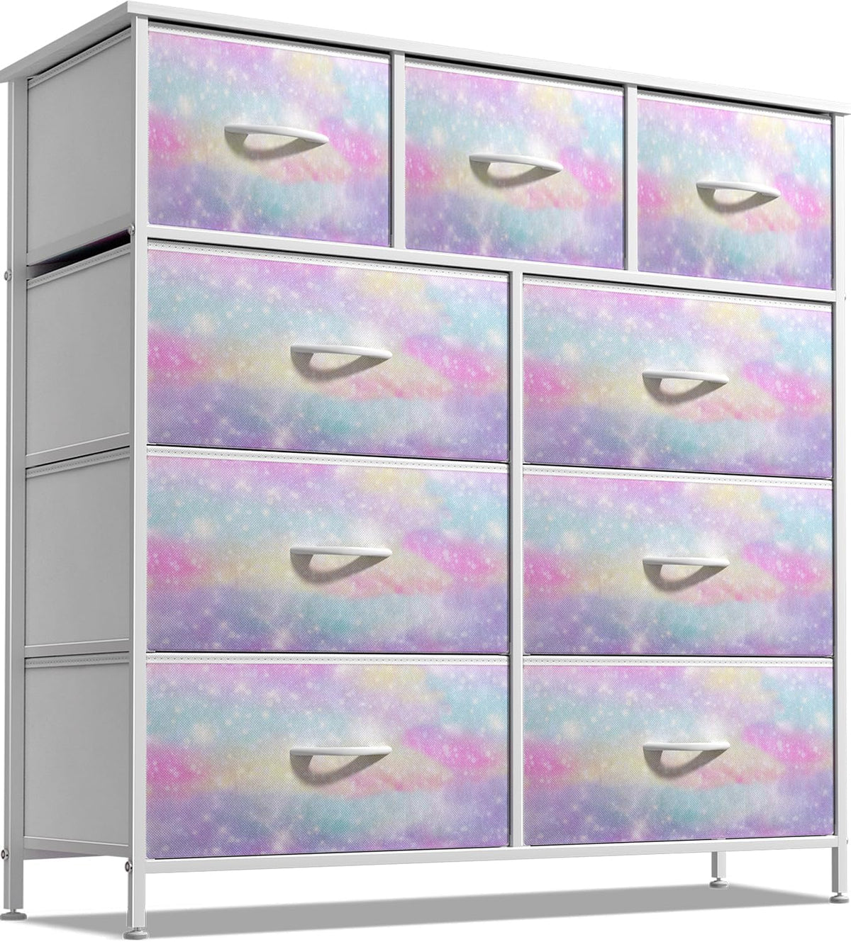 Kids Dresser for Bedroom, Fabric Drawers (8 Drawer, Pink)