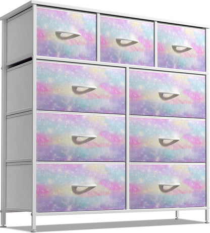 Kids Dresser for Bedroom, Fabric Drawers (8 Drawer, Pink)
