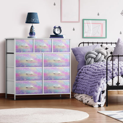 Kids Dresser for Bedroom, Fabric Drawers (8 Drawer, Pink)