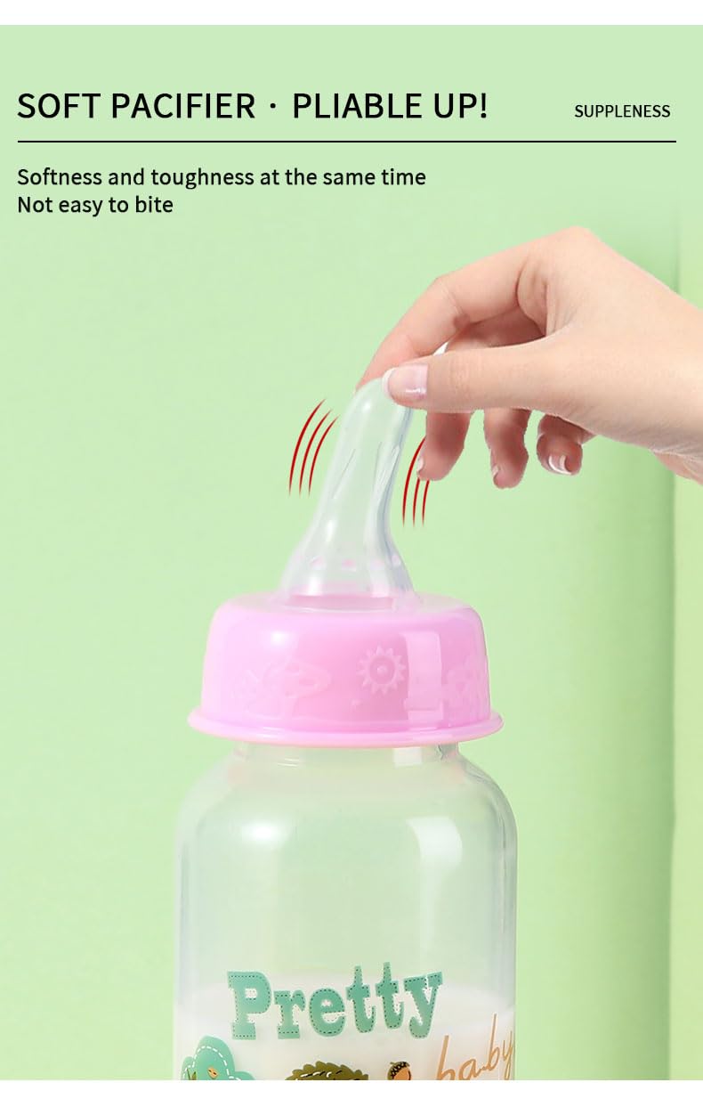 Pretty Baby 2oz (60ml) 4-Pack Anti-Colic Baby Bottles for Newborns, BPA-Free, Breastfeeding Transition, Vented for Gas & Colic Relief Ideal for Baby Registry