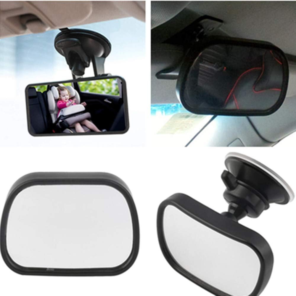 Baby Car Mirror, Monitor Infant Child Mirrors for Rear Facing Car Seat with Wide Clear View - Safety Shatterproof Rearview Mirror Adjustable Acrylic 360° for Back Seat(black)