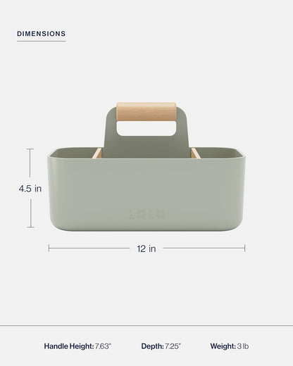 Lalo The Caddy - Multi-Purpose Storage Solution with Removable Dividers, Perfect as a Diaper Caddy, Bath Time Organizer & Art Caddy, BPA-Free, Multiple Compartments - Coconut