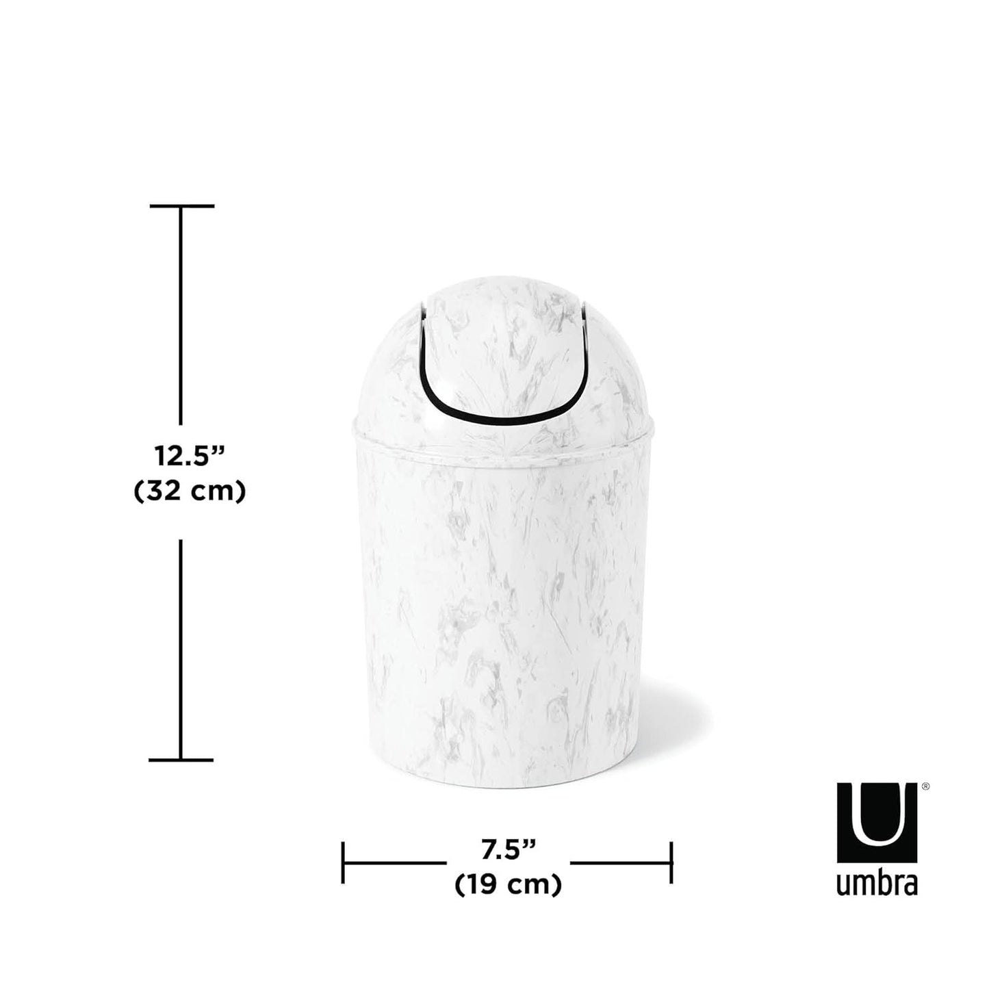 Umbra 1.25 Gallon Mini Waste Can with Removable Swing-Top Lid - Small Garbage Bin for Kitchen, Bathroom, Bedroom, Office - Compact Trash Can Fit Under Tables & Counters - Yellow