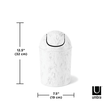 Umbra 1.25 Gallon Mini Waste Can with Removable Swing-Top Lid - Small Garbage Bin for Kitchen, Bathroom, Bedroom, Office - Compact Trash Can Fit Under Tables & Counters - Yellow