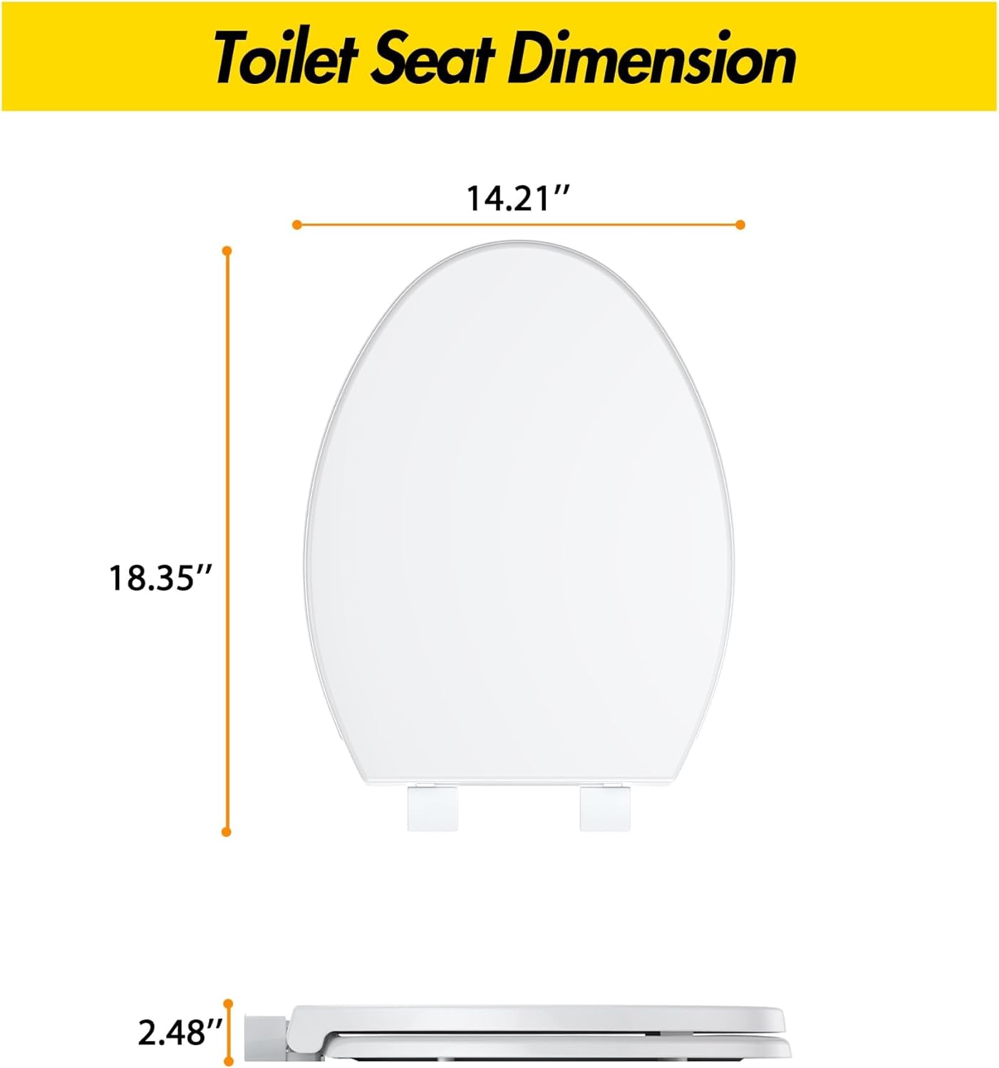 Toilet Seat with Toddler Seat Elongated, PP Material Family Toilet Seat Cover, Soft Close Adult & Toddler Seats, Easy to Clean, Safe Potty Training Solution for Kids, Bathroom Upgrade for Home