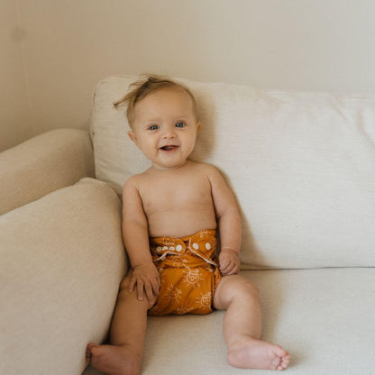 Nora's Nursery Cloth Diapers 7 Pack with 7 Inserts & 1 Wet Bag - Waterproof Cover, Washable, Reusable & One Size Adjustable Pocket Diapers for Newborns and Toddlers - Delilah