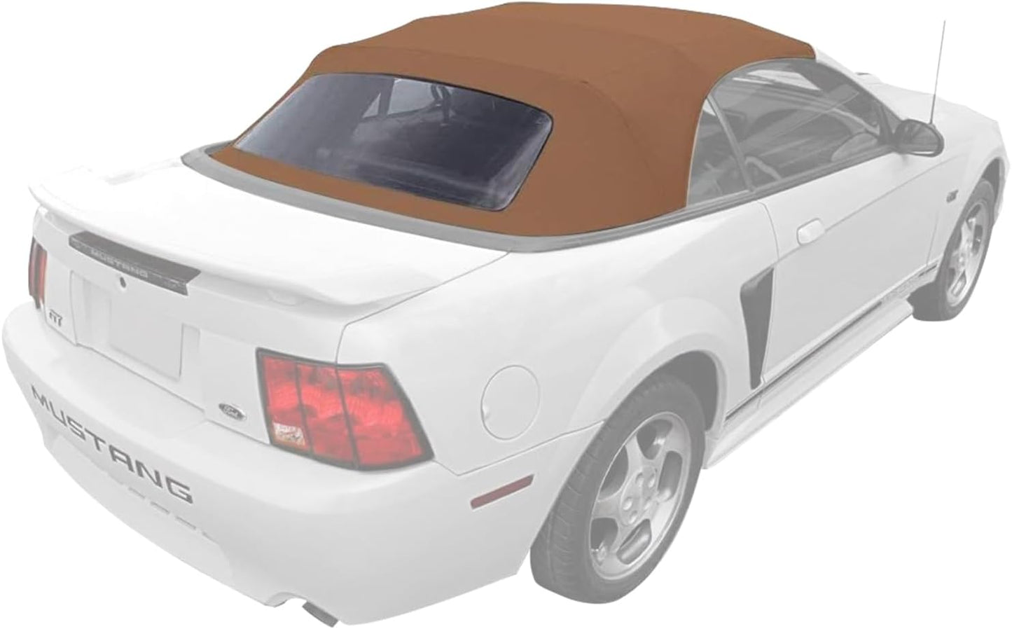 Sierra Auto Tops & Seats Convertible Top for 1994-2004 Ford Mustang - Saddle, Sailcloth Vinyl - Convertible Top Replacement with Plastic Window - Mustang Convertible Top, Complete Soft Top