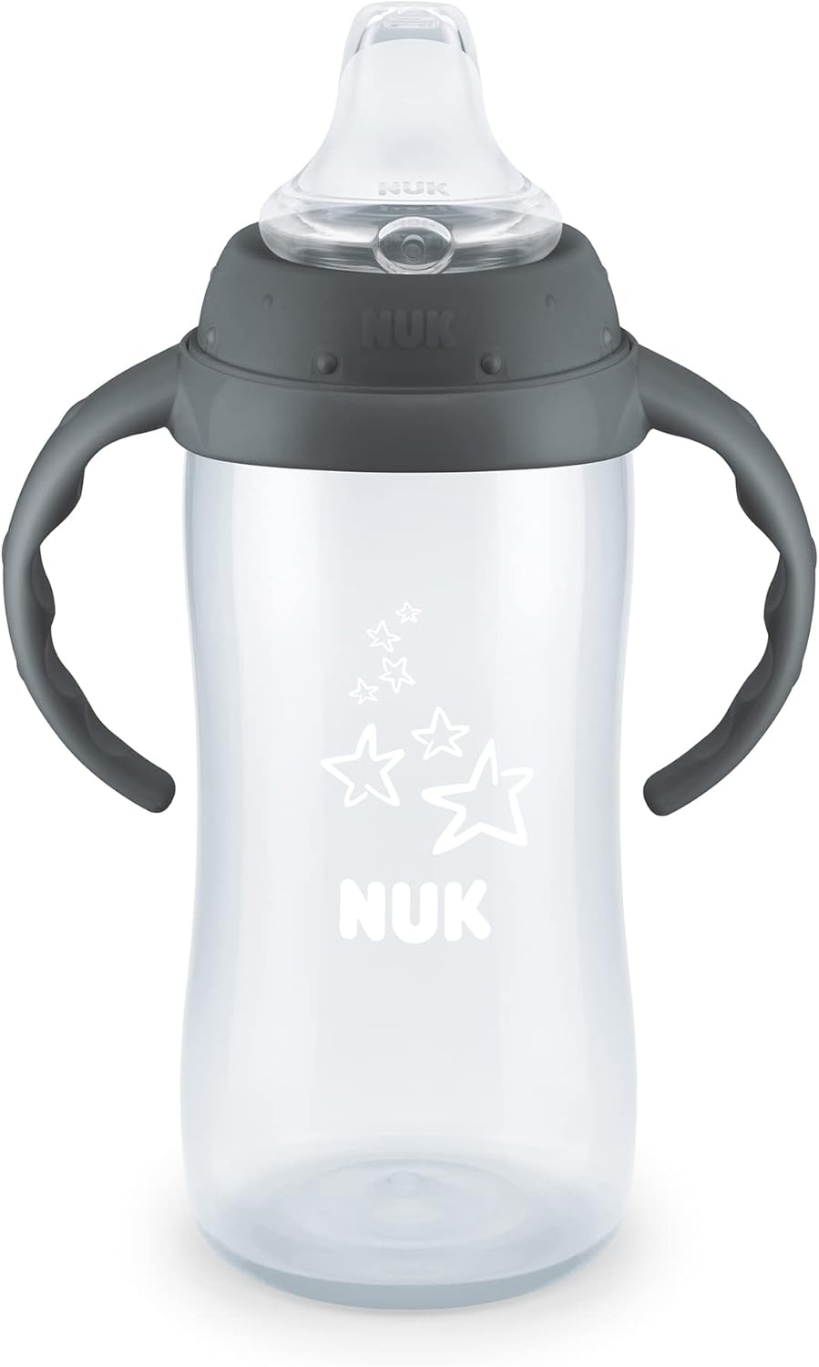NUK First Choice Large Learner Cup 2.0, 10 oz. Sippy Cup with Handles, Spill Proof, Leak Proof Soft Straw Cup, 2-Pack