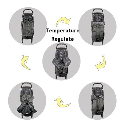 CozyMe Stroller Footmuff, Insulated Stroller Blanket Evelution, Water Repellent Winter Bunting Bag for Strollers, Central Open, Height Adjustable, M6-4T