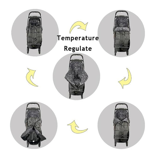 CozyMe Stroller Footmuff, Insulated Stroller Blanket Evelution, Water Repellent Winter Bunting Bag for Strollers, Central Open, Height Adjustable, M6-4T