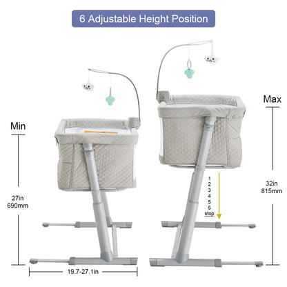 RONBEI Baby Bassinet, Bedside Sleeper Cribs,Baby Bed to Bed, Adjustable, Portable for Newborn, Infant/Baby Boy/Baby Girl
