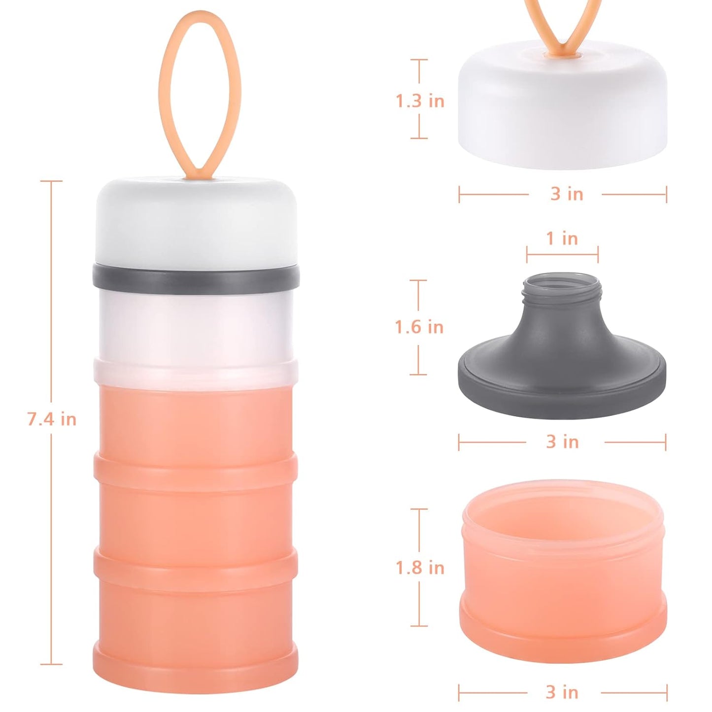 Accmor Baby Formula Dispenser On The Go, Stackable Formula Dispenser Formula Container to Go, Non-Spill Portable Milk Powder Kids Snack Storage Container, BPA Free