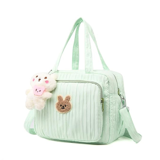 Lushandy Baby Diaper Bag Tote, Mom Bag Crossbody Diaper Bags Baby Travel Bags for Girl Pañaleras Para Bebe (Green, Small)