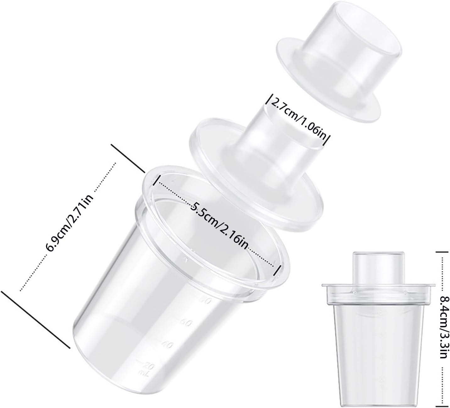 6pcs Baby Milk Powder Dispenser, Baby Formula Dispenser, Formula Dispenser, Travel Milk Powder Container, Snack Storage Box Milk Powder Kids Snack Container 80ml (Clear, 8.4X5.5X5.5CM)